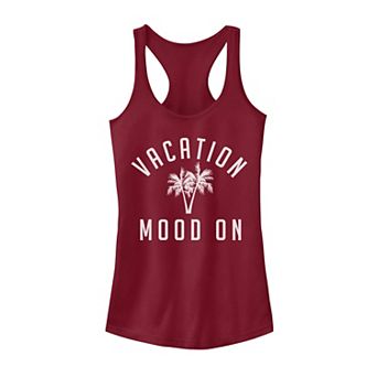 Juniors' "Vacation Mood On" Palm Tank Top