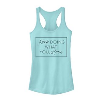 Juniors' "Keep Doing What You Love" Boxed Tank Top