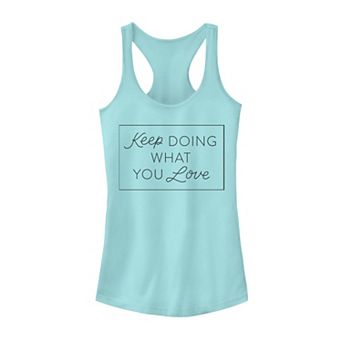 Juniors' "Keep Doing What You Love" Boxed Tank Top