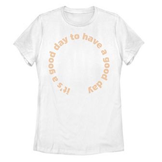 Juniors' "It's a Good Day to Have a Good Day" Text Circle Tee
