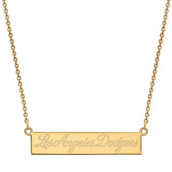 LogoArt Sterling Silver Los Angeles Dodgers Small Bar Necklace