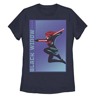 Juniors' Marvel Black Widow Halftone Pop Art Poster Tee