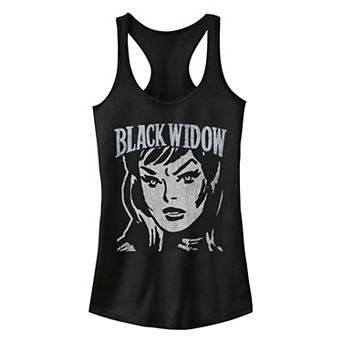 Juniors' Marvel Black Widow Retro Vintage Portrait Tank Top
