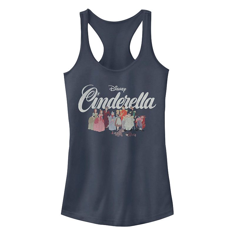 Disney's Cinderella Juniors' Group Shot Graphic Tank Top, Girl's, Size: XXL, Blue