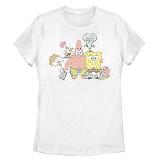 Juniors' SpongeBob SquarePants Happy Group Shot Tee
