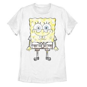 Juniors' SpongeBob SquarePants Bob Paint Watercolor Logo Tee