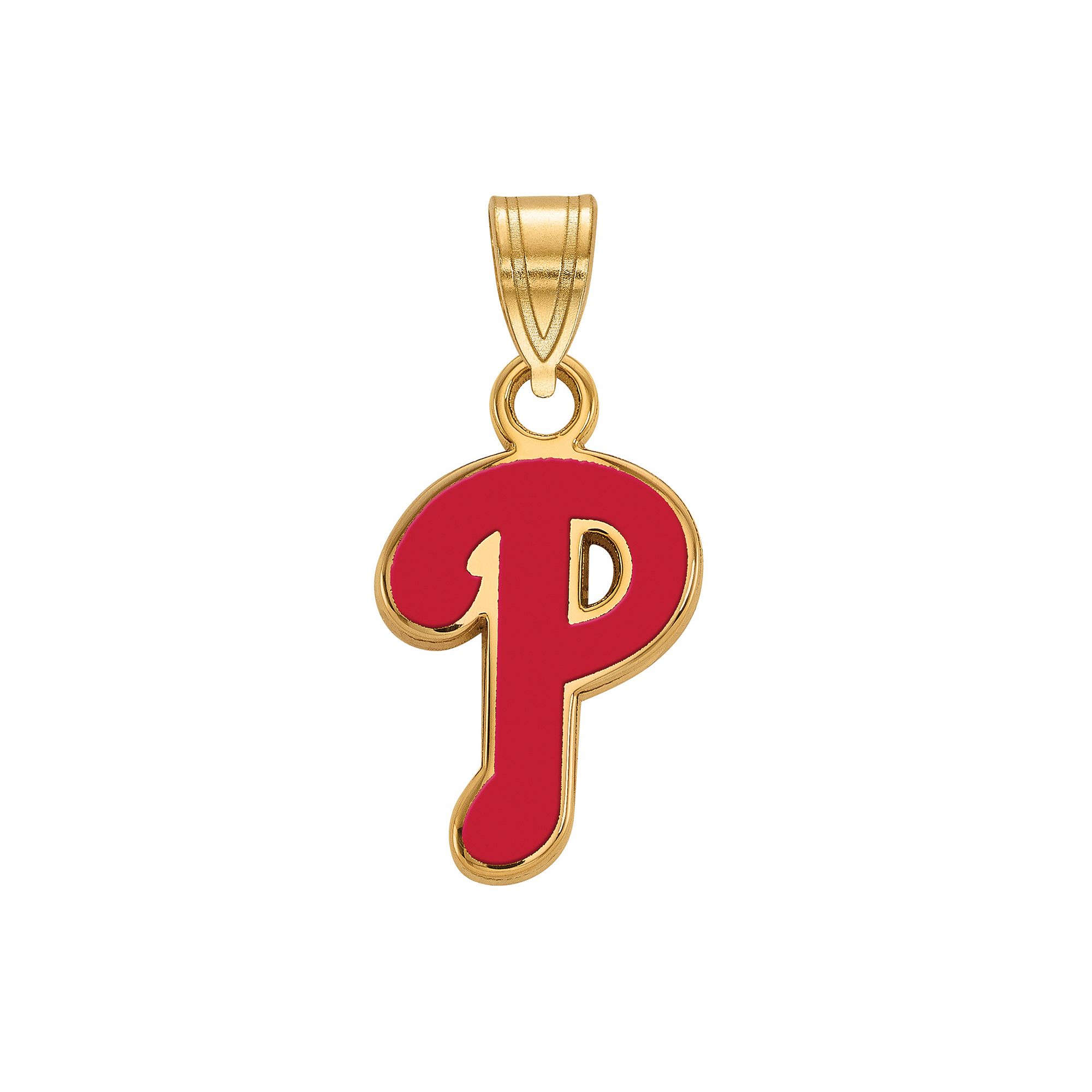 LogoArt Sterling Silver Philadelphia Phillies Small Red Enameled Pendant, W