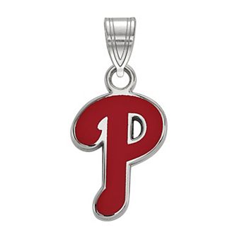 LogoArt Sterling Silver Philadelphia Phillies Small Red Enameled Pendant