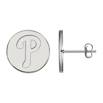 LogoArt Sterling Silver Philadelphia Phillies Small Disc Earrings