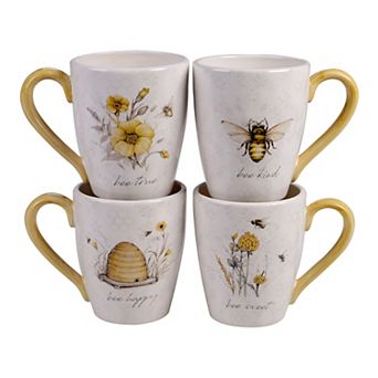 Certified International Bee Sweet 4 pc Mug Set