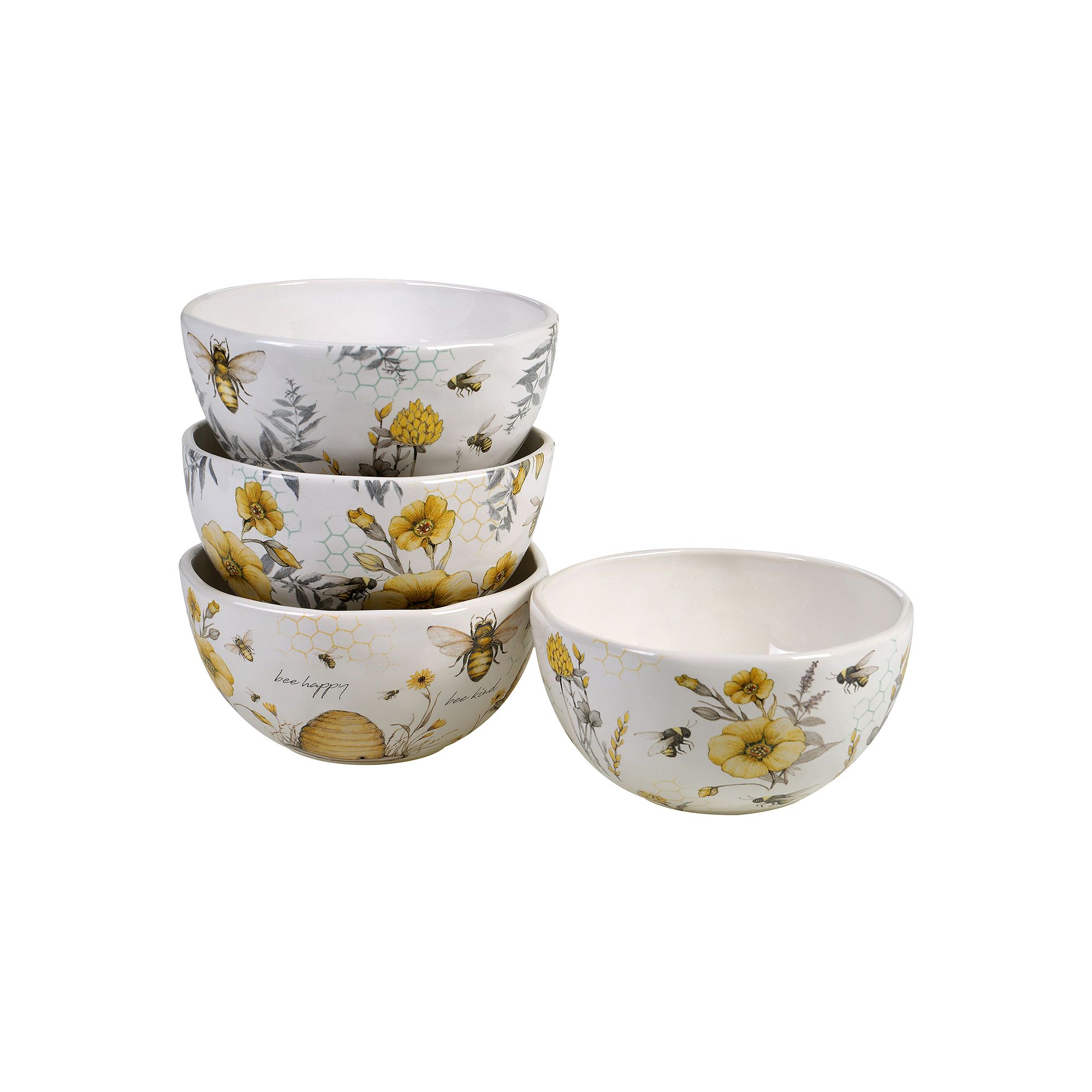 Certified International Bee Sweet 4-pc. Ice Cream Bowl Set, Multi