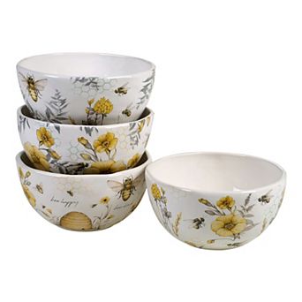 Certified International Bee Sweet 4 pc Ice Cream Bowl Set