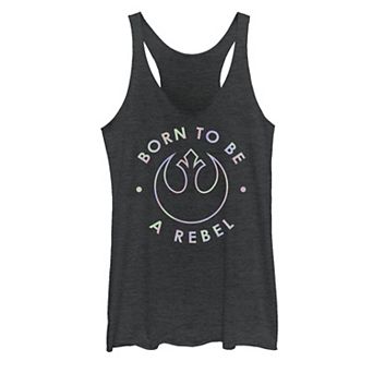 Juniors' Star Wars Born To Be A Rebel Rainbow Tank Top