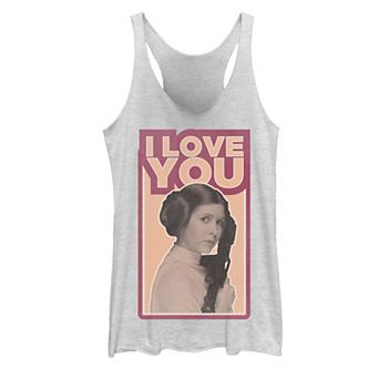 Juniors' Star Wars Princess Leia I Love You Quote Tank Top