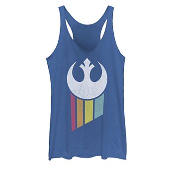 Juniors' Star Wars Rebel Rainbow Logo Tank Top