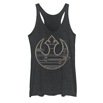 Juniors' Star Wars: The Last Jedi Gold Platinum Rebel Fleet Logo Tank Top