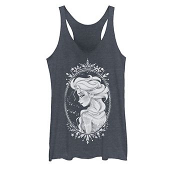 Juniors' Disney's Frozen Elsa Sketch Portrait Snowflakes Tank Top