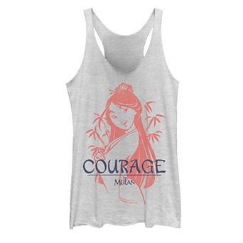 Juniors' Disney's Mulan Courage Tonal Vintage Tank Top