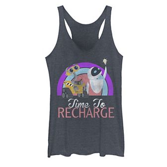 Disney / Pixar's WALL-E Eve Juniors' With Light Bulb Time To Recharge Tank Top