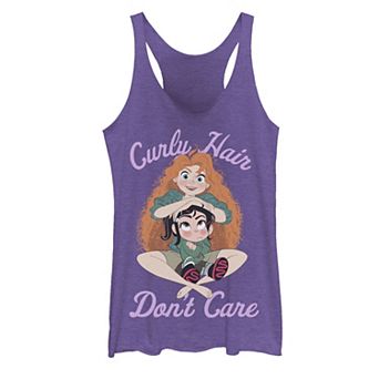 Disney's Wreck It Ralph 2 Juniors' Comfy Princess "Curly Hair Don't Care" Tank Top