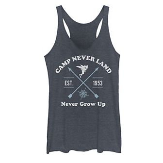 Juniors' Disney's Peter Pan Camp Never Land 1953 Logo Tank Top