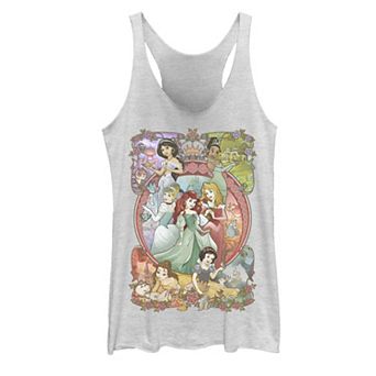 Juniors' Disney Princesses Classic Cartoon Group Collage Tank Top