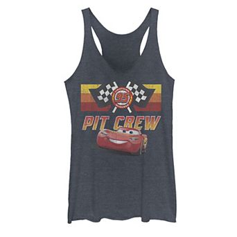 Juniors' Disney / Pixar's Cars McQueen Pit Crew Red Distressed Tank Top