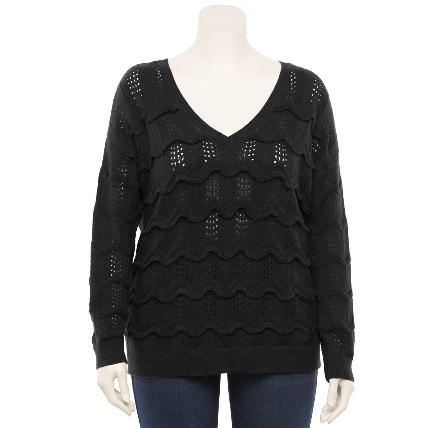 plus size v neck sweaters