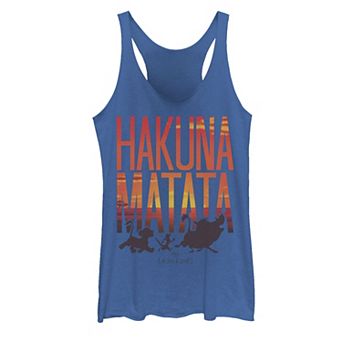 Juniors' Disney's The Lion King Hakuna Matata Sunset Fill Trio Logo Tank Top