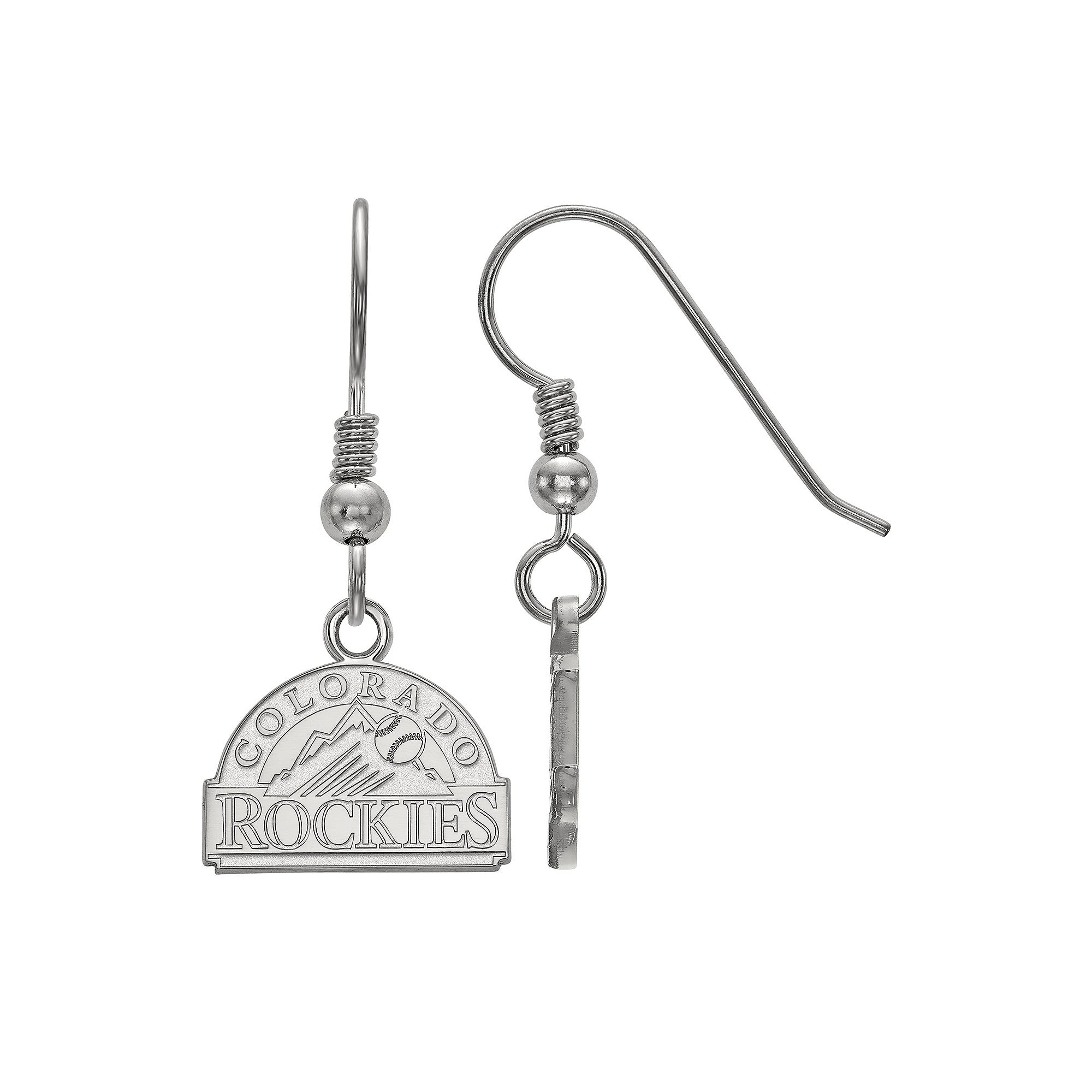 LogoArt Sterling Silver Colorado Rockies Extra-Small Dangle Earrings, Women