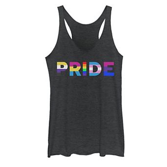 Young Adult Pride Rainbow Letter Fill Tank Top