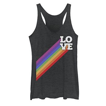 Juniors' Pride Love Rainbow Streak Tank Top