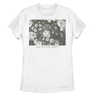 Juniors' Flower Power Floral Box Tee