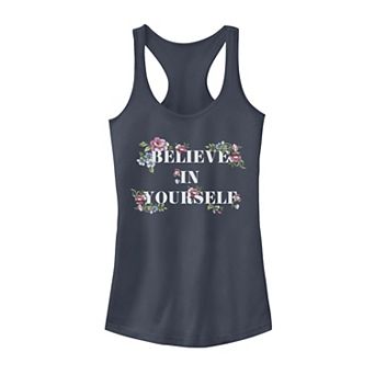 Juniors' Believe In Yourself Floral Tank Top
