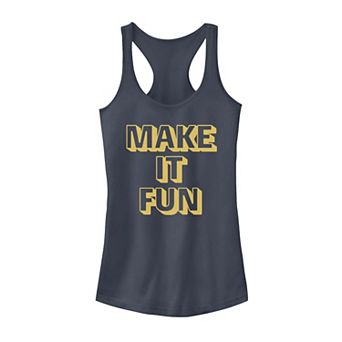 Juniors' Make It Fun Text Outline Tank Top