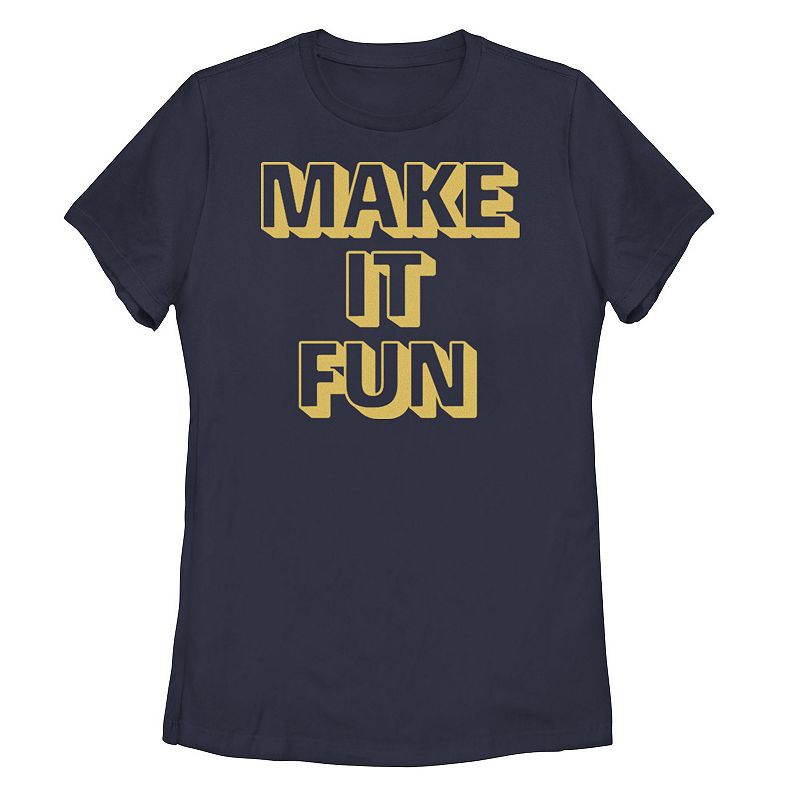 Juniors Make It Fun Text Outline Tee, Girls, Size: Small, Blue