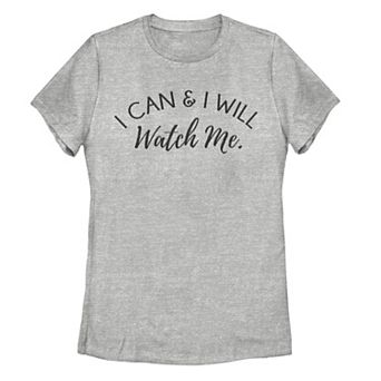 Juniors' "Watch Me" Script Tee