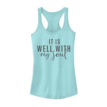 Juniors' "It Is Well With My Soul" Text Tank Top