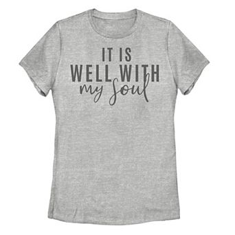Juniors' "It Is Well With My Soul" Text Tee