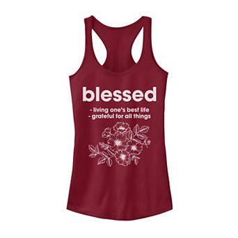 Juniors' Blessed Floral Tank Top