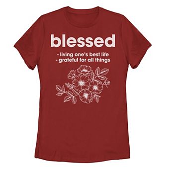 Juniors' Blessed Life Floral Graphic Tee