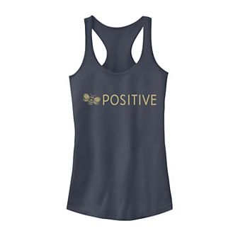 Juniors' Bee Positive Text Tank Top