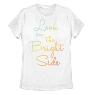 Juniors' Bright Side Neon Script Tee