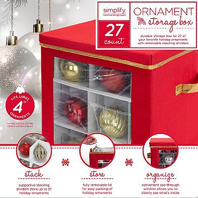 Simplify 27 Count Large Ornament Storage Box