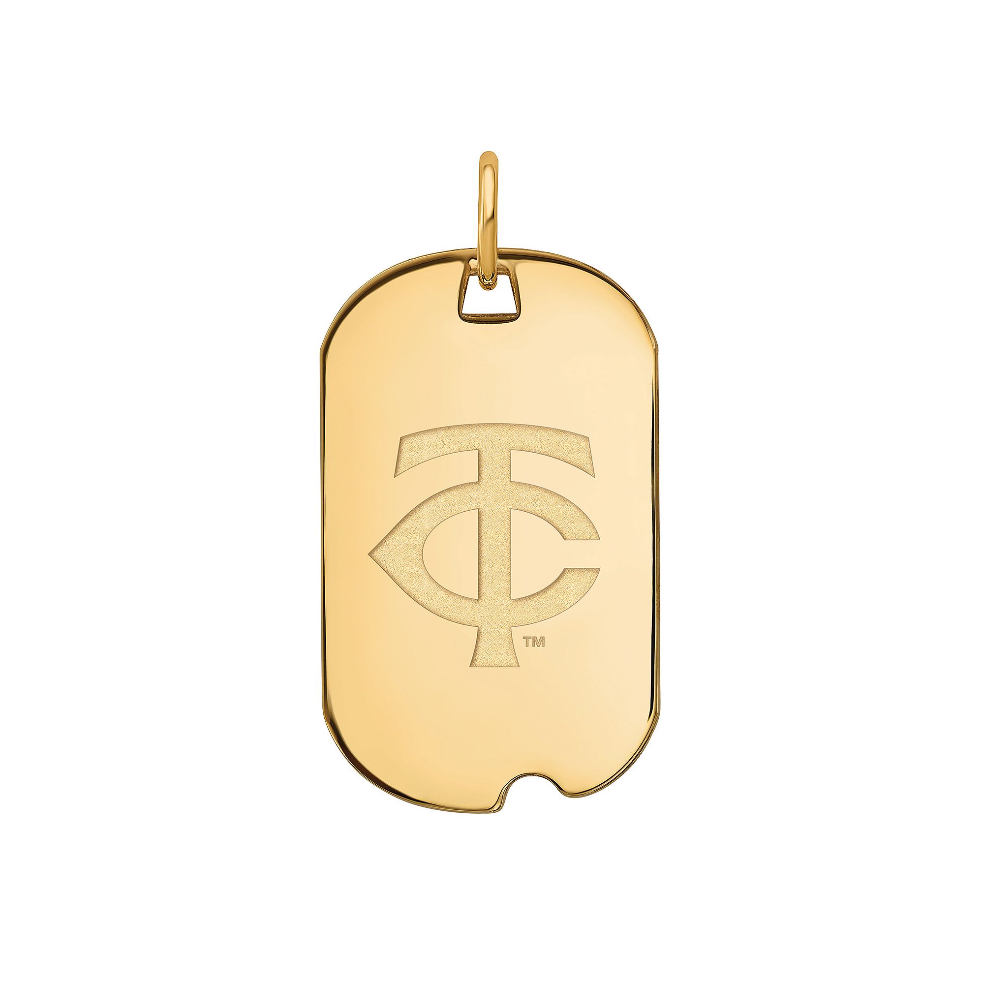 LogoArt Sterling Silver Minnesota Twins Small Dog Tag Pendant, Womens, Siz