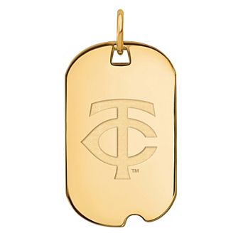 LogoArt Sterling Silver Minnesota Twins Small Dog Tag Pendant