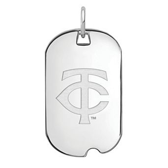 LogoArt Sterling Silver Minnesota Twins Small Dog Tag Pendant