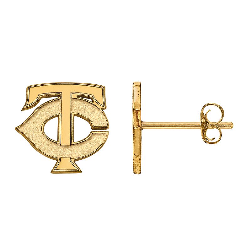 LogoArt 10k Gold Minnesota Twins Extra-Small Post Earrings, Womens, Size: 