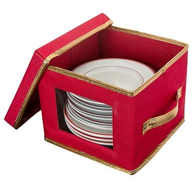 Simplify Holiday Salad Plate Dinnerware Storage Box
