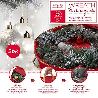 Simplify 2-Pack 36" Holiday Wreath Bag